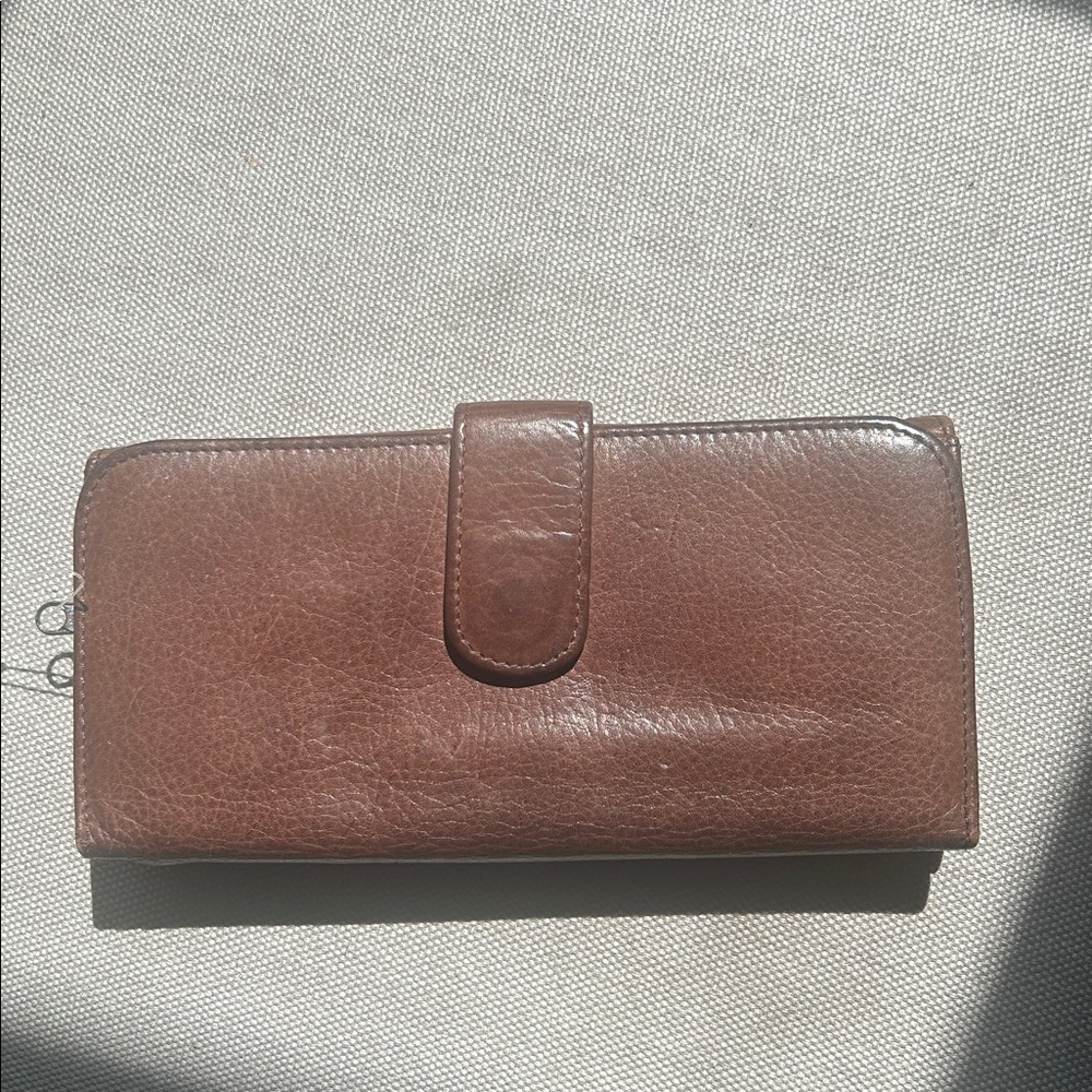 Wilsons Leather Brown Soft Leather Wallet with Card Slots & checkbook slot